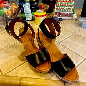 Leather wedge Mary Jane esque Sandals.  Barely worn